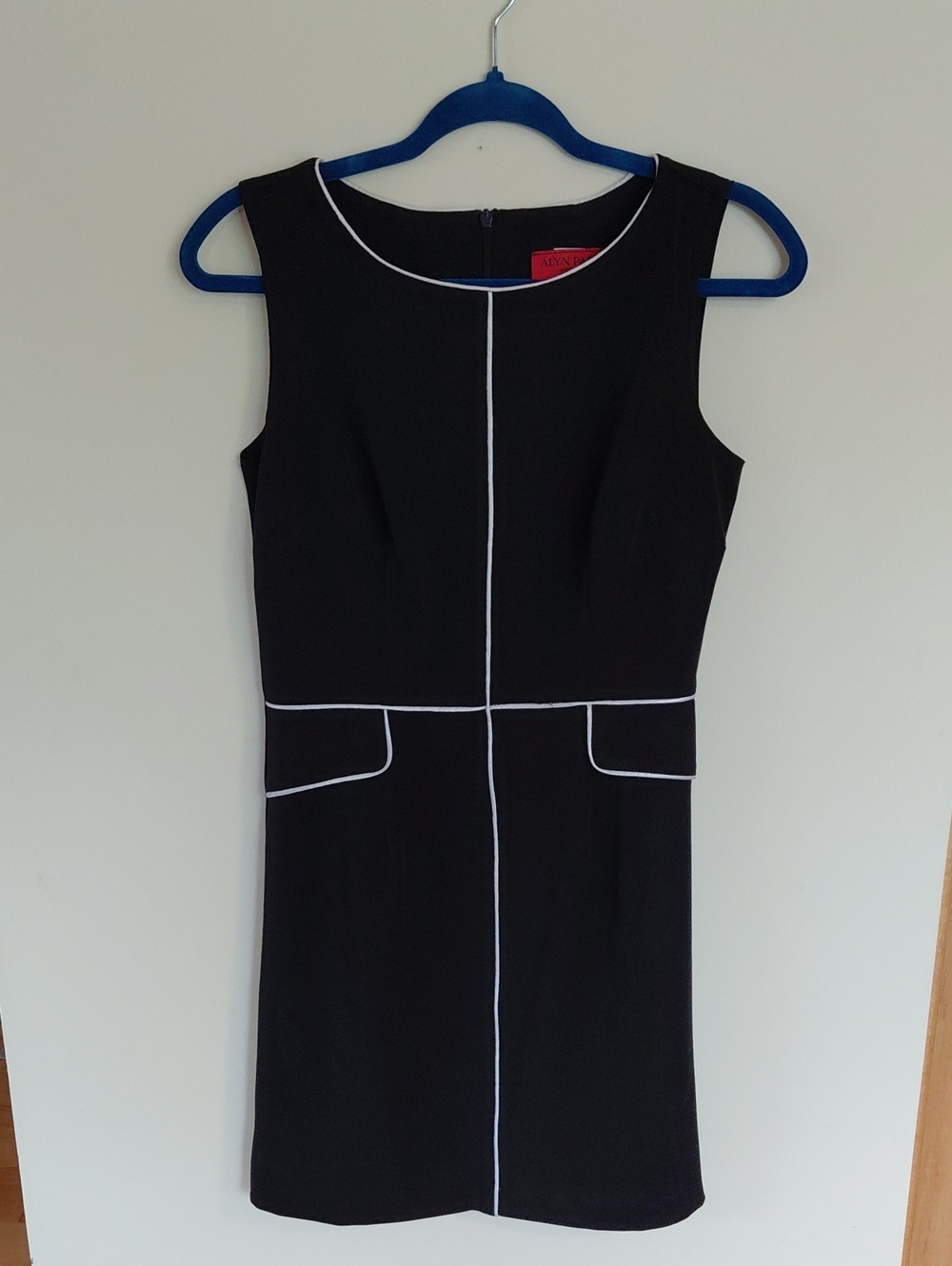 Alyn Paige Black Mini Dress with White Piping